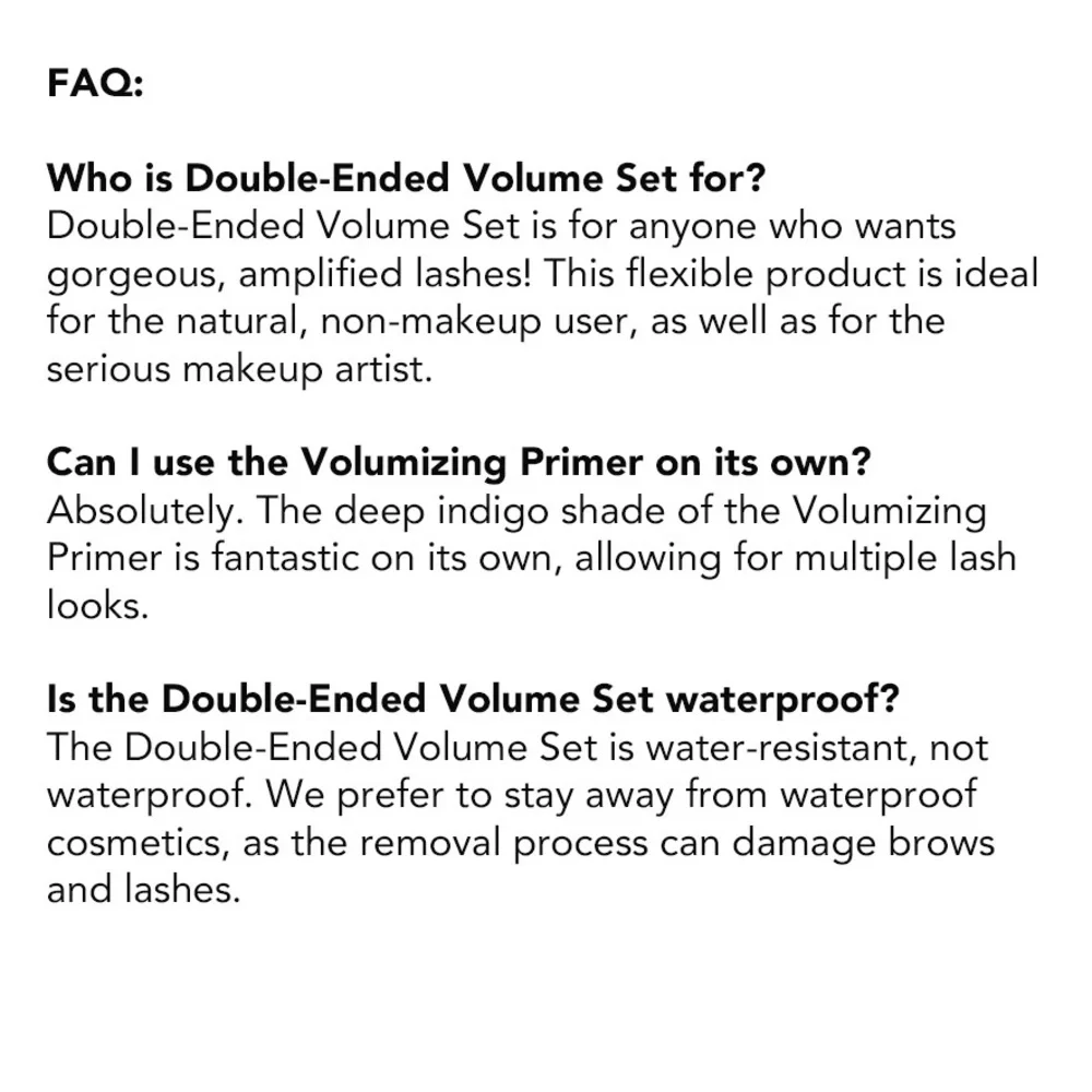 Double-Ended Volume Set Eyelash Primer & Mascara - Black NEW